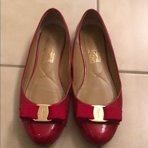Red Flats Ferragamo